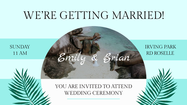 Wedding Ceremony At Beach Announcement Full HD video Πρότυπο σχεδίασης