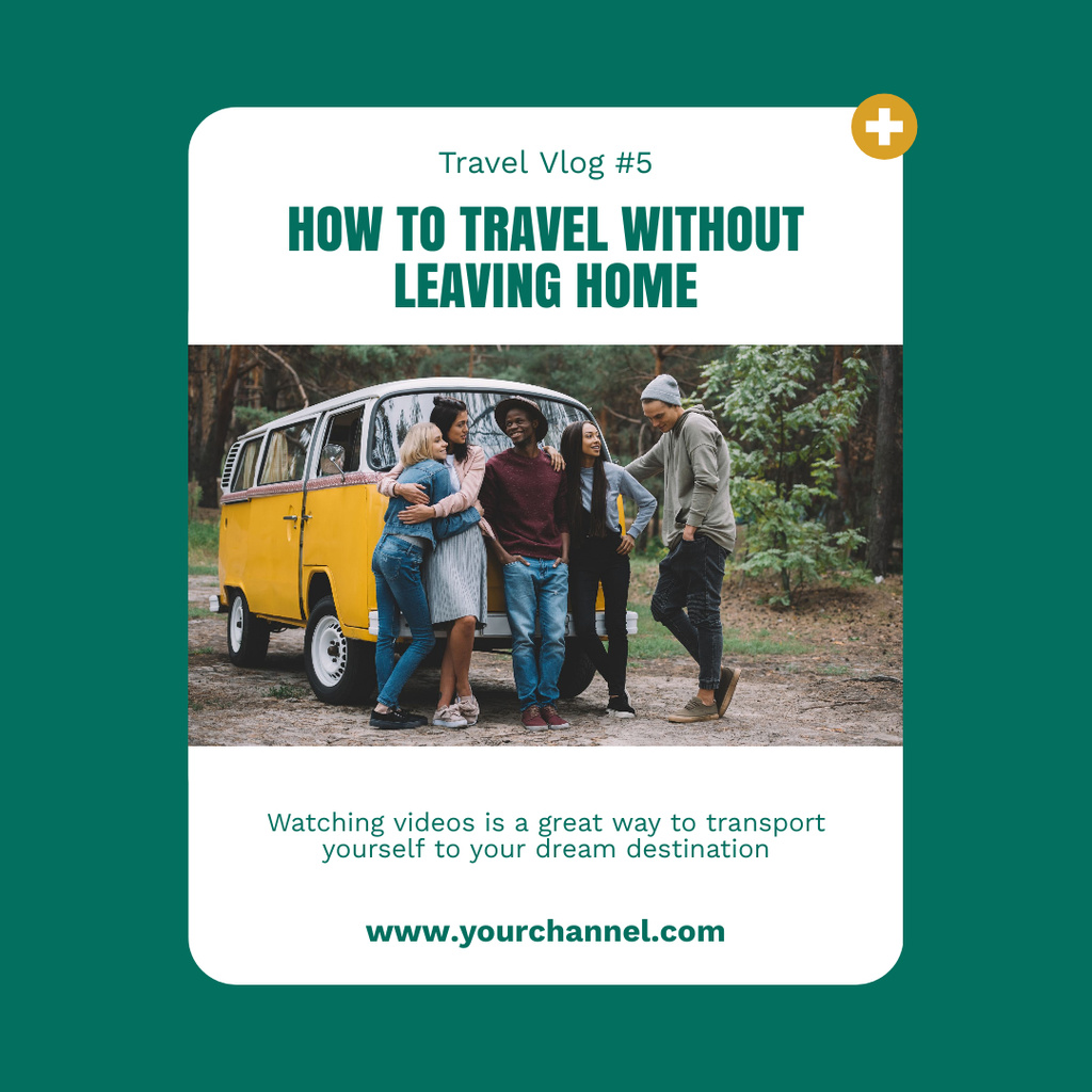 Friends Travelling by Van Instagram – шаблон для дизайну