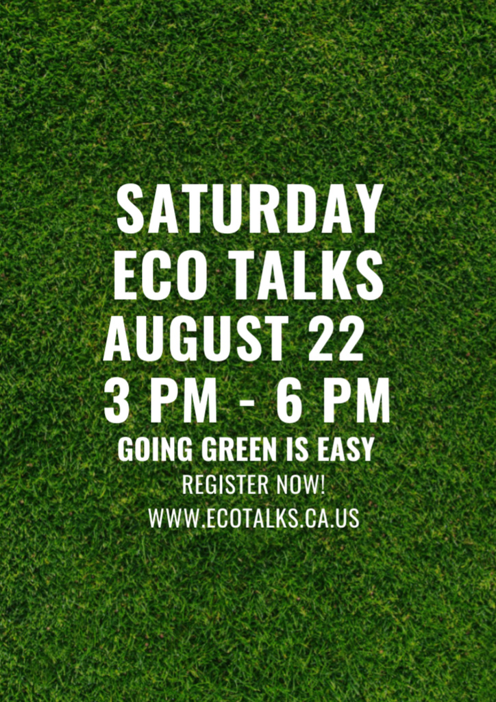 Ecological Event Announcement with Green Grass Flyer A4 Design Template
