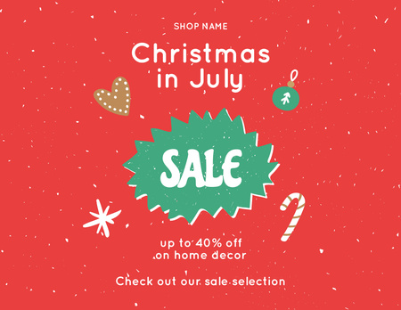 Mesmerizing July Christmas Items Sale Announcement Flyer 8.5x11in Horizontal Design Template