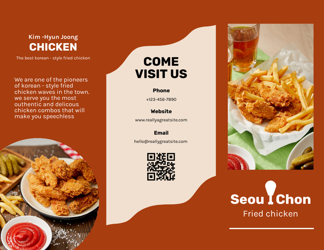 Korean Food New Menu Proposal Brochure 8.5x11in Modelo de Design