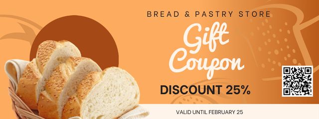 Plain Bread Discount In Pastry Store Coupon tervezősablon