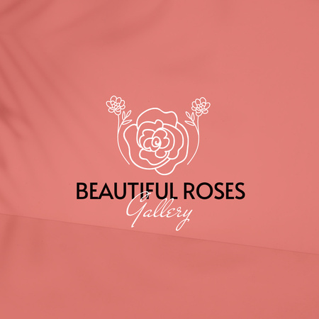 Template di design Design del logo della bellissima galleria di rose Logo