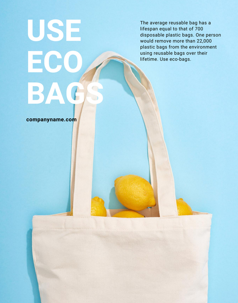 Lemons in Eco Bag Poster 22x28in Πρότυπο σχεδίασης