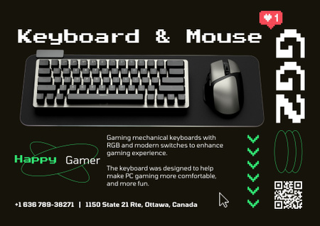 Gaming Gear Ad Poster B2 Horizontal tervezősablon