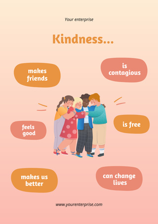 Ontwerpsjabloon van Poster van motivatie om vriendelijk te zijn voor mensen