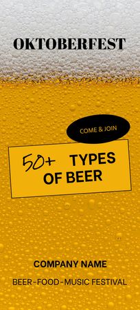 Oktoberfest Celebration Announcement with Beer Foam Flyer 3.75x8.25in – шаблон для дизайну