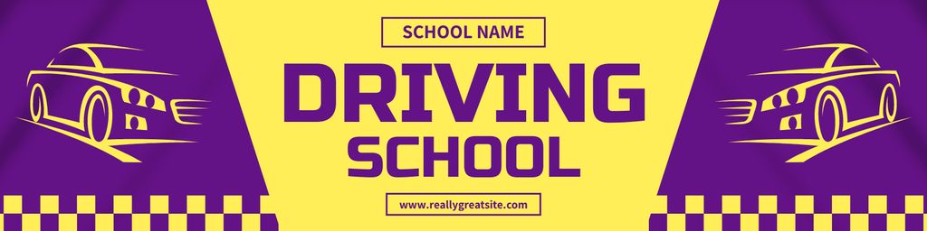 Designvorlage Enrolling Driving Classes At School Offer In Purple für Twitter