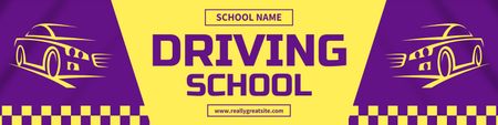 Enrolling Driving Classes At School Offer In Purple Twitter Design Template