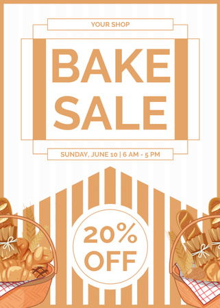 Bake Sale Offer on Beige Ad Flayer Design Template