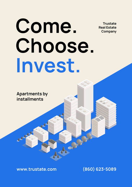 Ad of Property And Apartment Investing Poster B2 Tasarım Şablonu