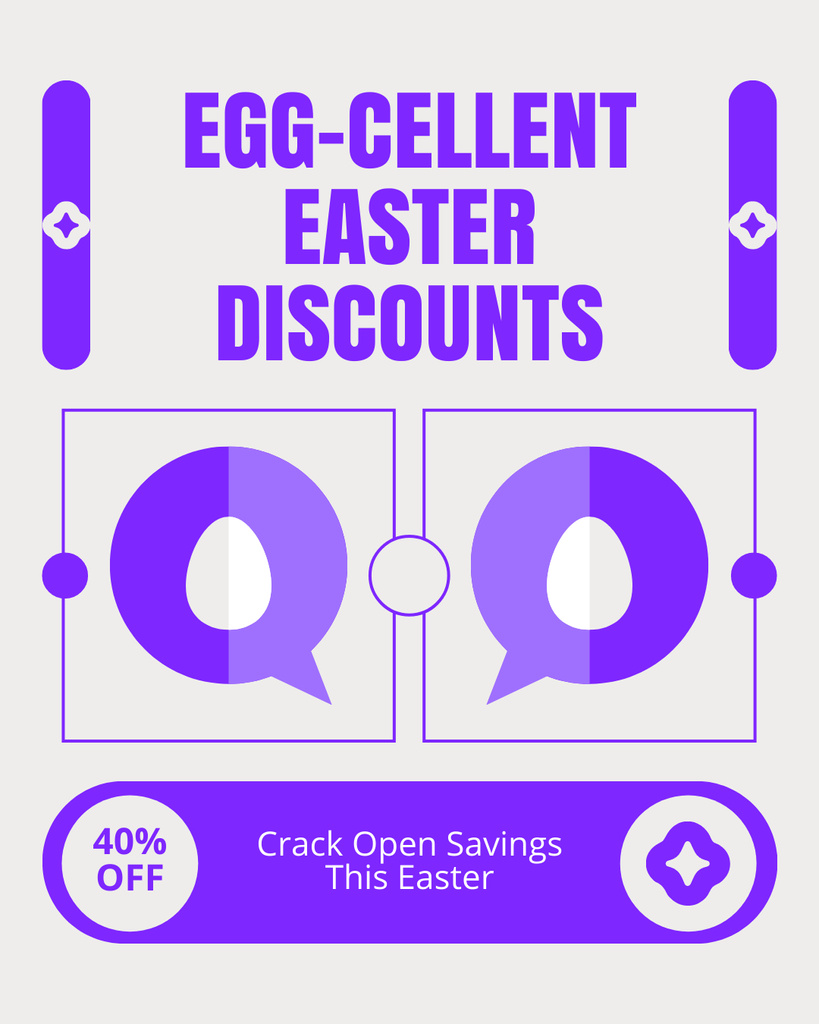 Easter Holiday Discounts Promo Instagram Post Vertical Design Template