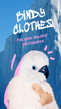 Platilla de diseño Clothes Ad with Funny Parrot Instagram Story