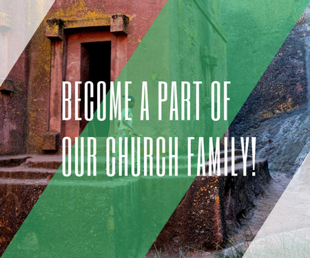 Convite para se juntar à família da igreja Medium Rectangle Modelo de Design