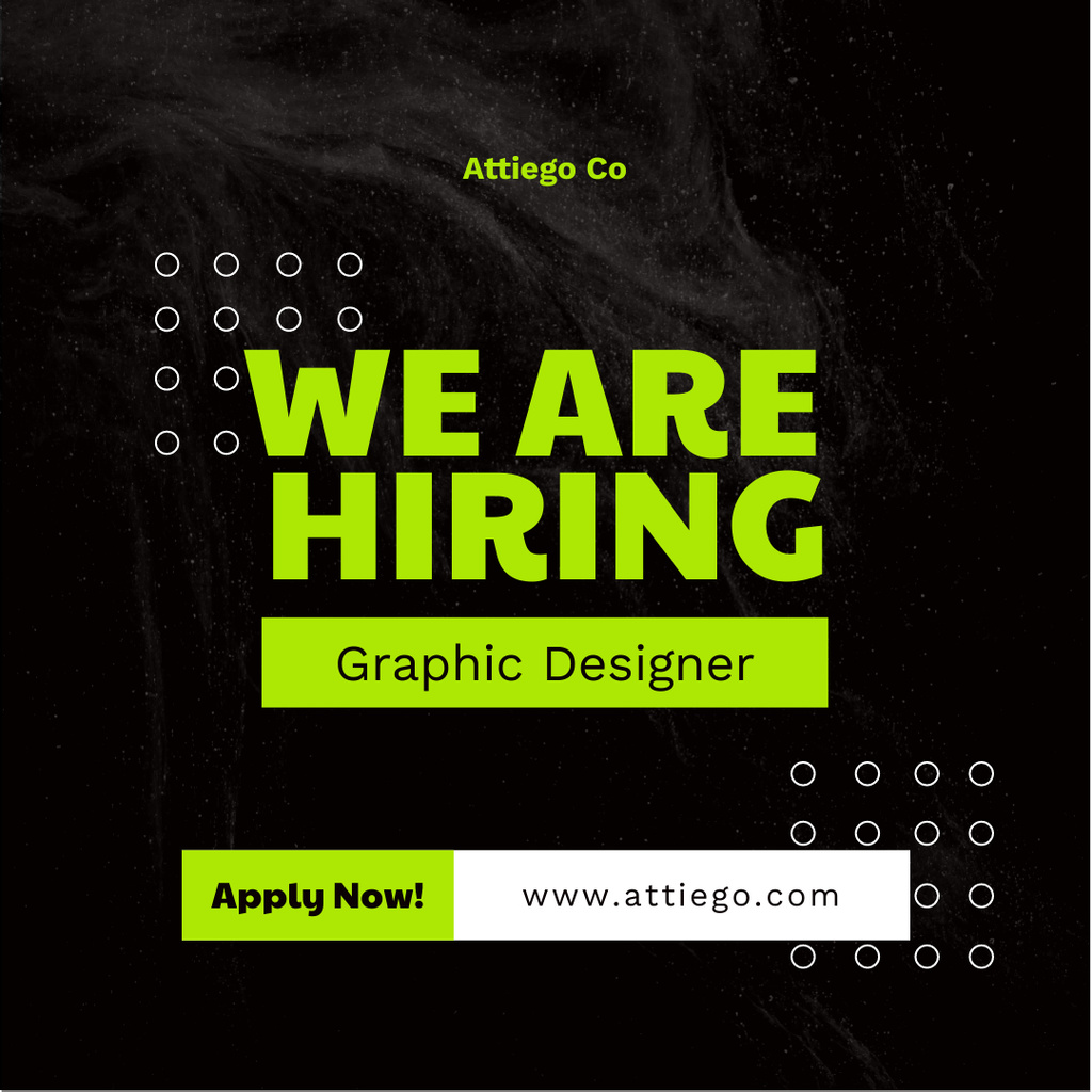 Graphic designer position hiring ad Instagram Tasarım Şablonu