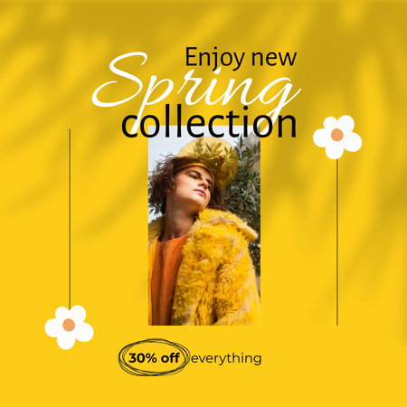 Seasonal Collection Of Clothes In Yellow Animated Post Design Template