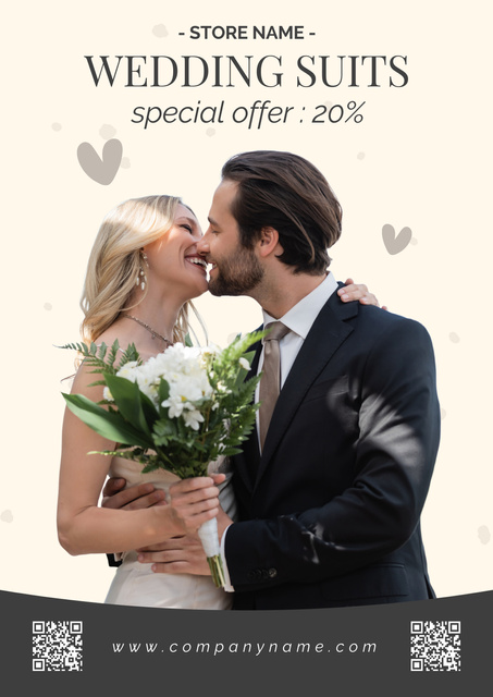 Special Offer for Wedding Suits Poster Tasarım Şablonu