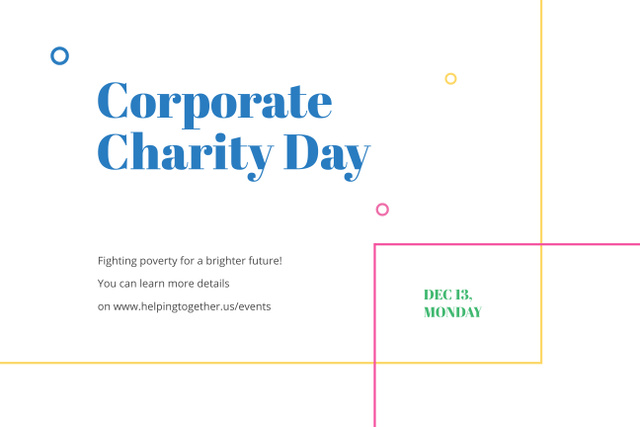 Designvorlage Simple Ad of Charity Day at Workplace für Poster 24x36in Horizontal