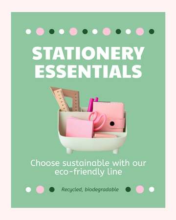 Stationery Shop Promotions On Eco-Products Instagram Post Vertical Design Template