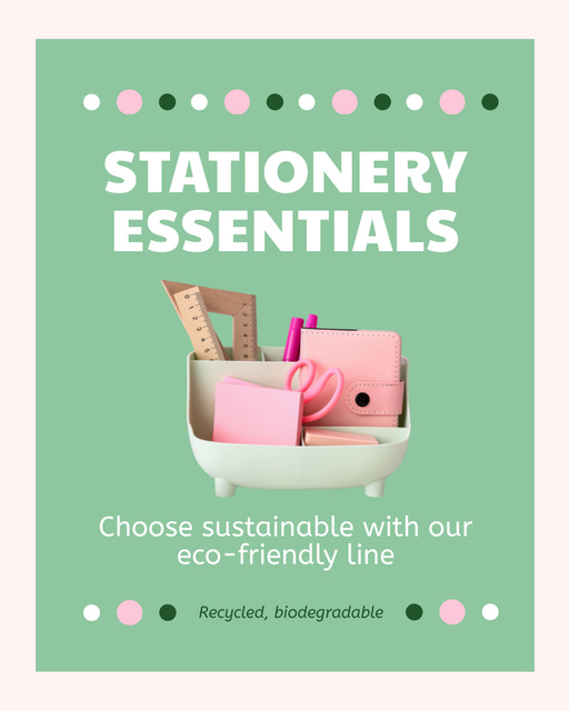 Szablon projektu Stationery Shop Promotions On Eco-Products Instagram Post Vertical