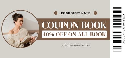 Discounts For All Books At Store Offer Coupon 3.75x8.25in Design Template