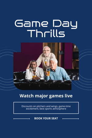 Plantilla de diseño de Hombres mayores viendo juegos en el bar deportivo Tumblr 