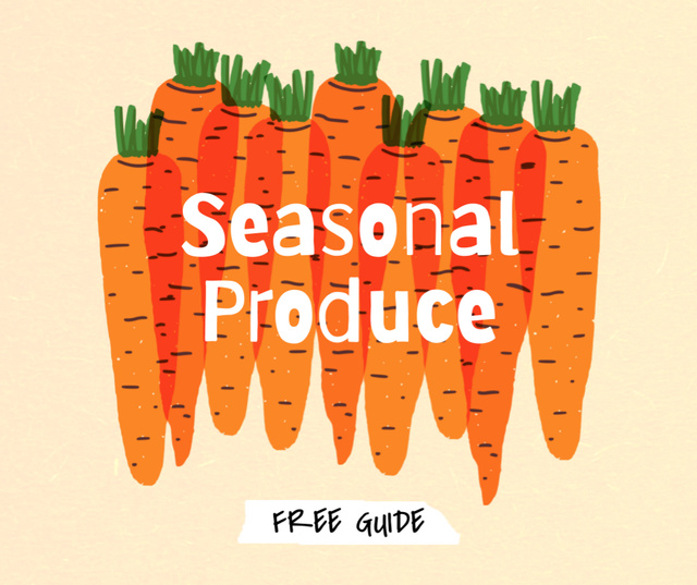 Plantilla de diseño de Seasonal Produce Ad with Carrots Illustration Facebook 