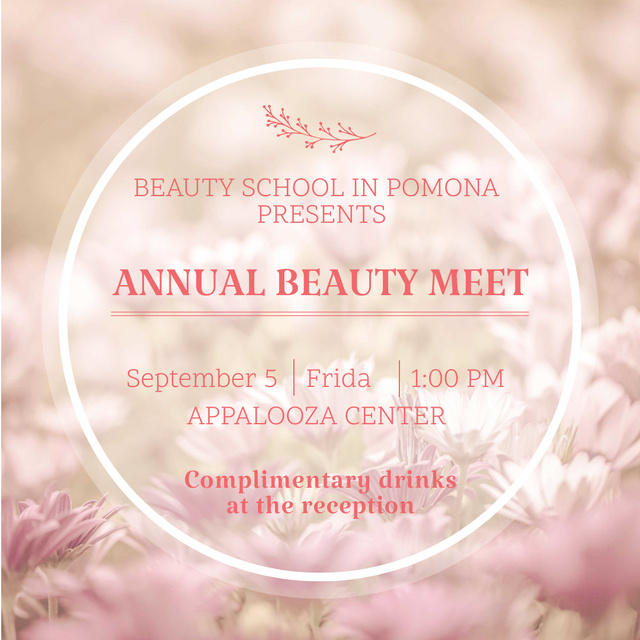 Beauty event announcement in pink frame Instagram AD – шаблон для дизайну