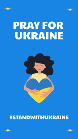Imádkozz Ukrajnáért Call on Blue Instagram Story tervezősablon