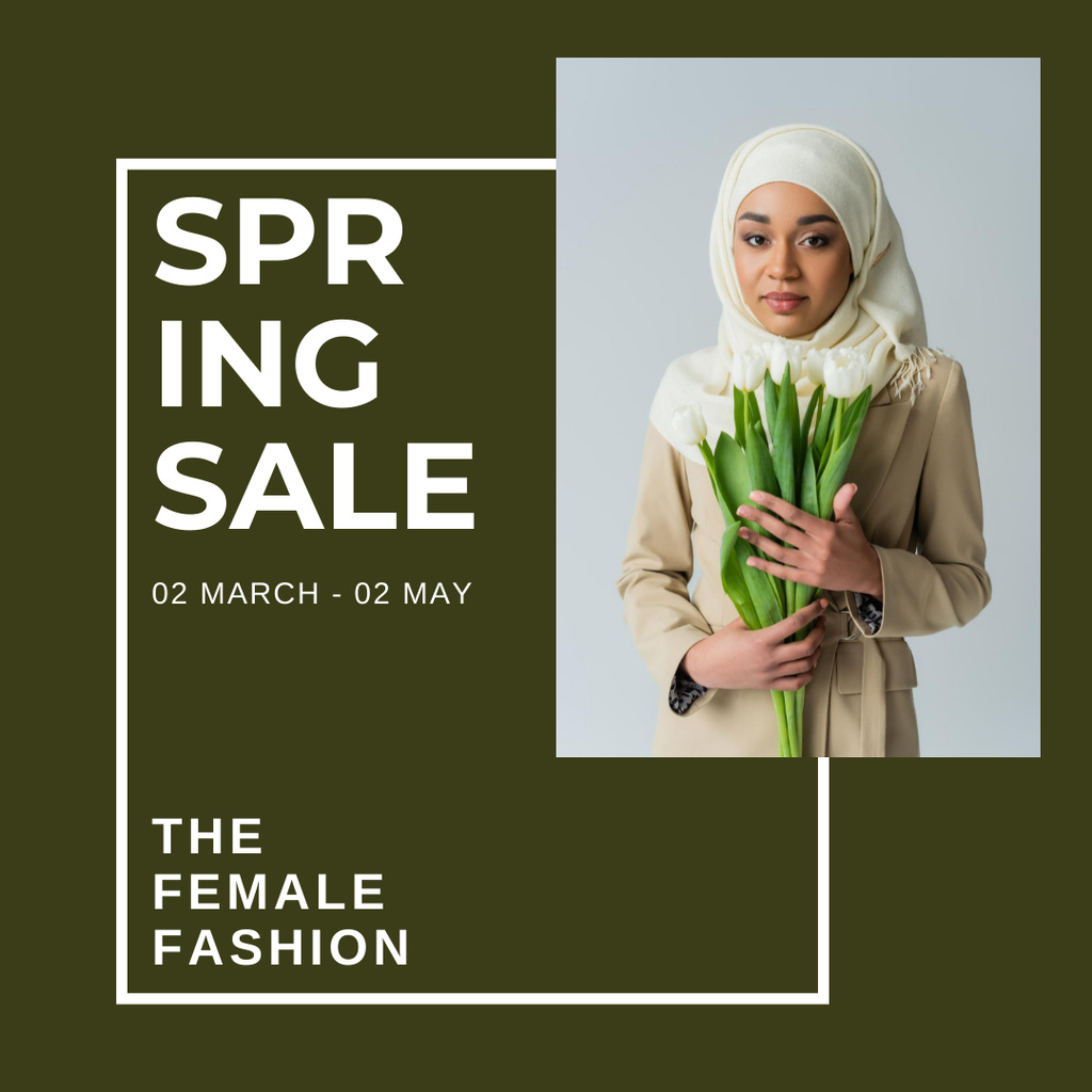 Ontwerpsjabloon van Instagram van Ramadan Sale Ad of Female Fashion