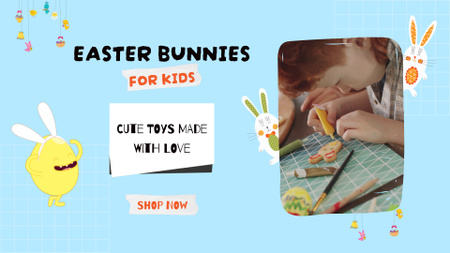 Crafted Bunny Toys For Kids Full HD video Design Template