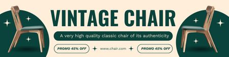 Designvorlage Schicke Holzstühle mit Rabatt im Antiquitätengeschäft für Twitter