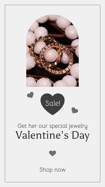 Valentine`s Day Sale Offer for Rings Instagram Video Story Πρότυπο σχεδίασης