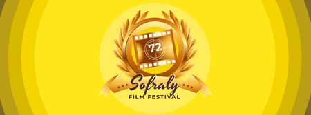 Film Festival Announcement with Palm Branch Facebook cover Tasarım Şablonu