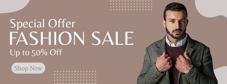 Male Special Offer Fashion Sale Facebook cover Design Template