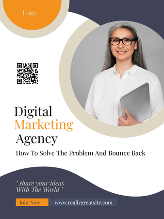 Digitális Marketing Ügynökség Problémamegoldás Poster US tervezősablon