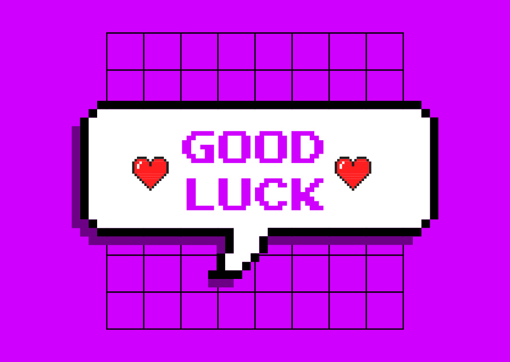 Card - Good Luck word Card tervezősablon