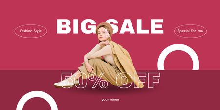 Big Fashion Sale Announcement Twitter tervezősablon