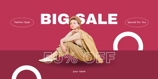 Ontwerpsjabloon van Twitter van Big Fashion Sale Announcement