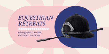 Equestrian Retreats Promotion With Guided Trail Twitter Design Template