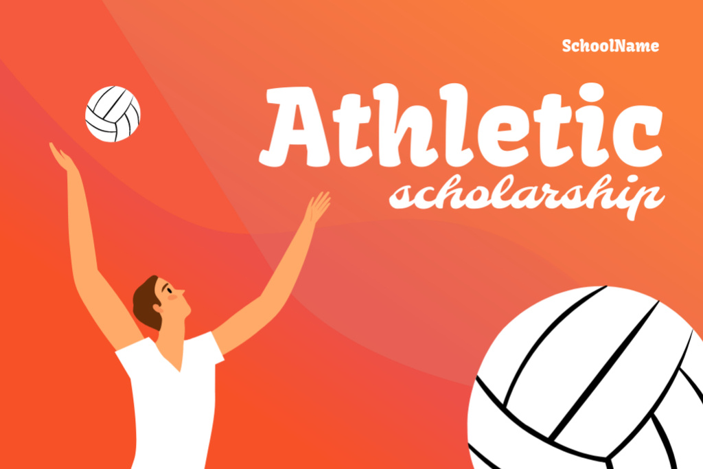 Athletic Scholarship Announcement Postcard 4x6in Πρότυπο σχεδίασης