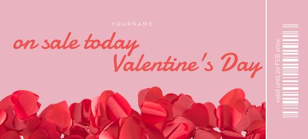 Offer Discount Voucher for Valentine's Day Coupon 3.75x8.25in Design Template