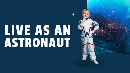 Channel About Live As A Small Astronaut Youtube Thumbnail Design Template