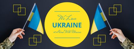 Platilla de diseño Militaries Stand with Ukraine Facebook cover