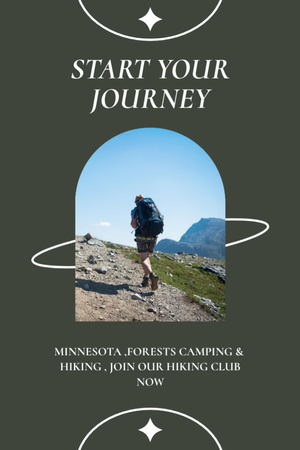 Wanderer in Mountains for Journey Inspiration Tumblr Πρότυπο σχεδίασης