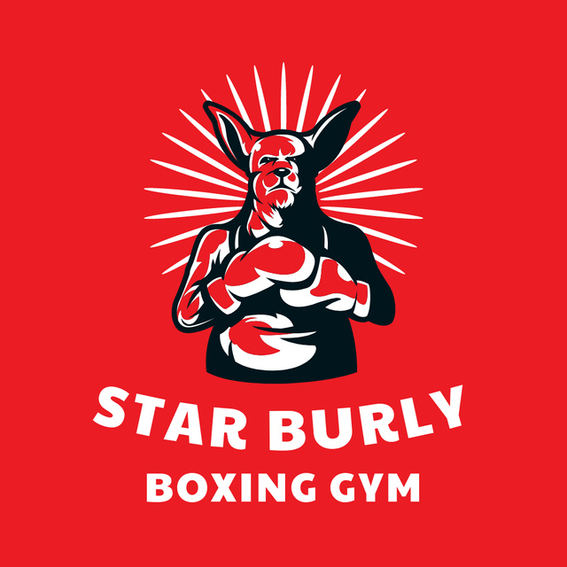 Boxing Gym Ad Logo Design Template