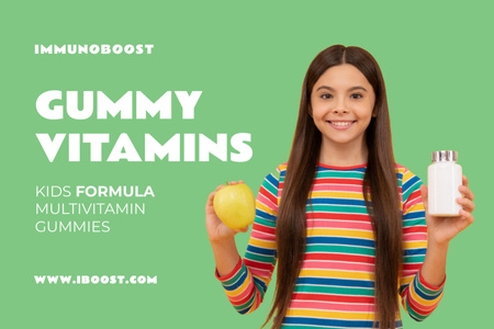 Nutritional Gummy Vitamins Offer Label Design Template