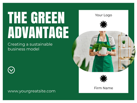 Ontwerpsjabloon van Presentation van Aanbieding duurzaam groen businessmodel