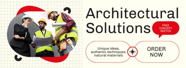 Platilla de diseño Authentic Techniques And Free Concept By Architects Facebook cover