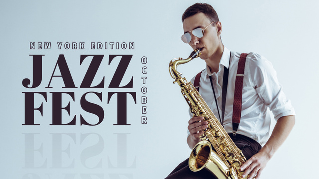 Jazz Fest Announcement FB event cover tervezősablon